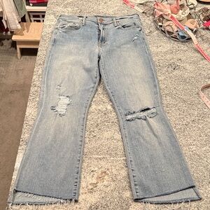 MOTHER insider crop step fray